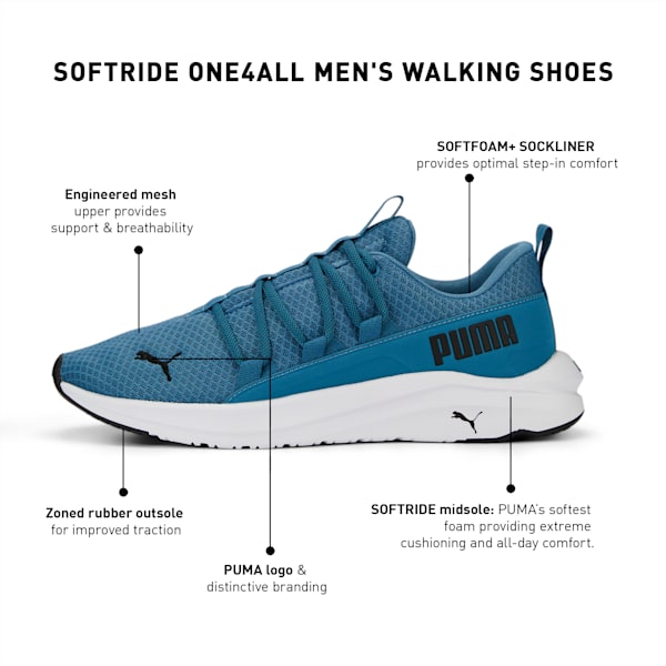 Softride One4all Men's Walking Shoes, Deep Dive-PUMA Black-PUMA White