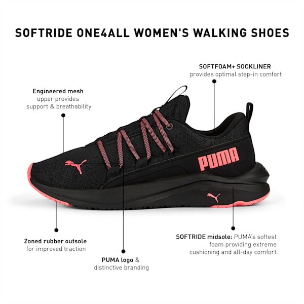 SOFTRIDE One4all Women's Walking Shoes, PUMA Black-Loveable, extralarge-IND