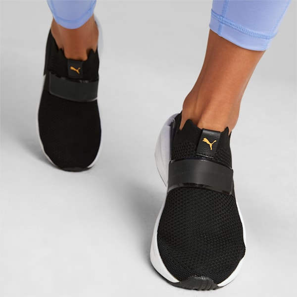 Enlighten Strap Women's Training Shoes, PUMA Black-Clementine, extralarge-AUS