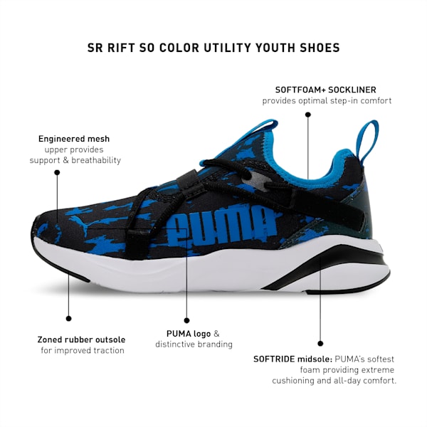 SR Rift SO Color Utility Youth Running Shoes, Puma Black-Victoria Blue, extralarge-IND