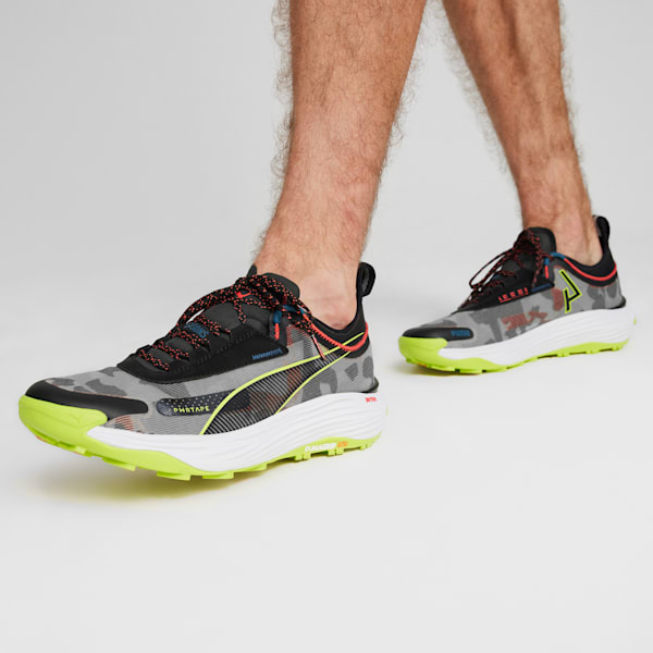 Souliers de course en sentier Voyage NITRO 3 Hommes, PUMA Black-Lime Pow-Active Red, extralarge