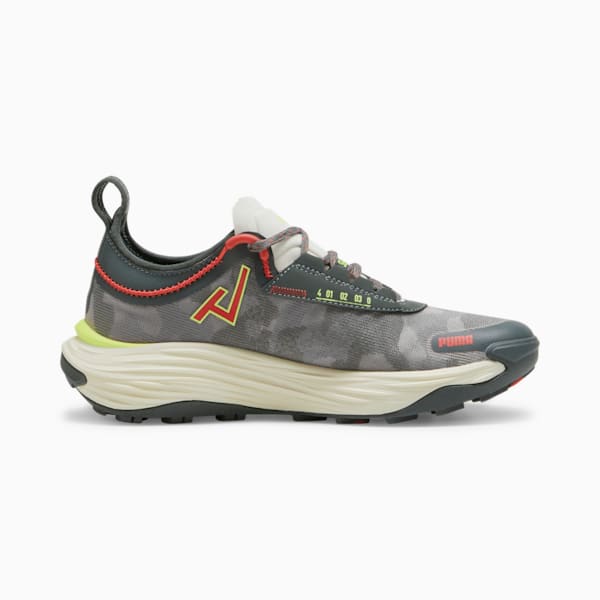 Tenis de carreras de montaña para mujer Voyage NITRO 3, Mineral Gray-Active Red-Lime Pow, extralarge