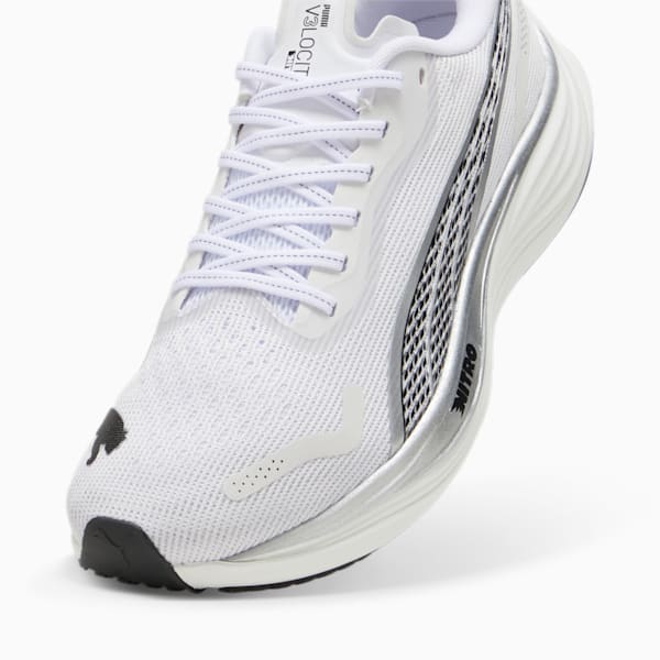 メンズ ヴェロシティ ニトロ 3 ランニングシューズ, PUMA White-PUMA Silver-PUMA Black, extralarge-JPN