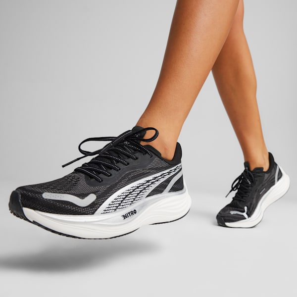 ウィメンズ ヴェロシティ ニトロ 3 ランニングシューズ, PUMA Black-PUMA Silver-PUMA White, extralarge-JPN