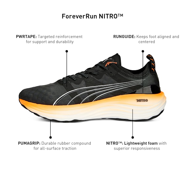 ForeverRun NITRO™ Men's Running Shoes, PUMA Black-Ultra Orange, extralarge-IND