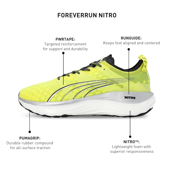 ForeverRun NITRO™ Men's Running Shoes, Yellow Burst-PUMA Black-PUMA Silver, extralarge-IND