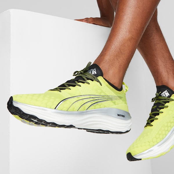 Tenis para correr para hombre ForeverRun NITRO, Yellow Burst-PUMA Black-PUMA Silver, extralarge