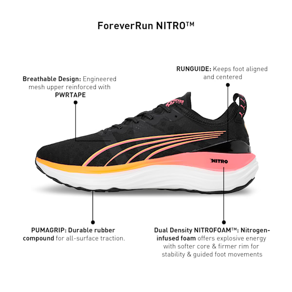 ForeverRun NITRO™ Men's Running Shoes, PUMA Black-Sun Stream-Sunset Glow, extralarge-IND