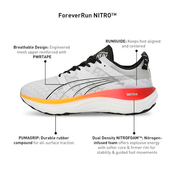 ForeverRun NITRO™ Men's Running Shoes, PUMA White-Sun Stream-Sunset Glow, extralarge-IND