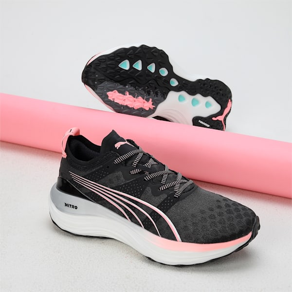 ForeverRun NITRO™ Women's Running Shoes, PUMA Black-Koral Ice-PUMA Silver, extralarge-IND