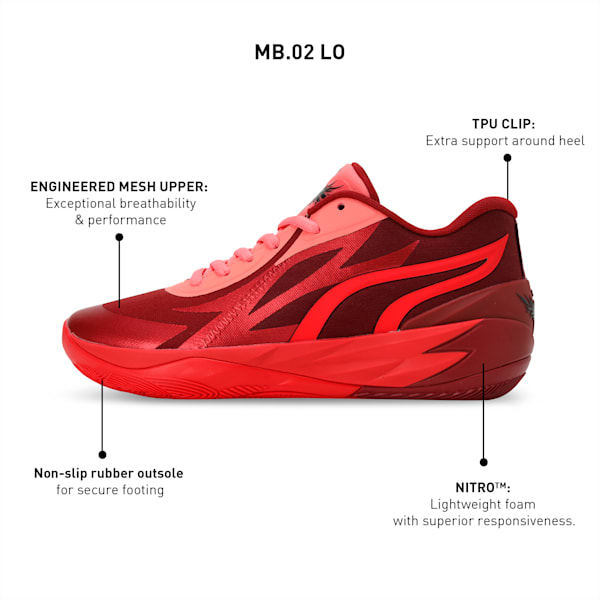 MB.02 Lo Unisex Basketball Shoes, Intense Red-For All Time Red, extralarge-IND