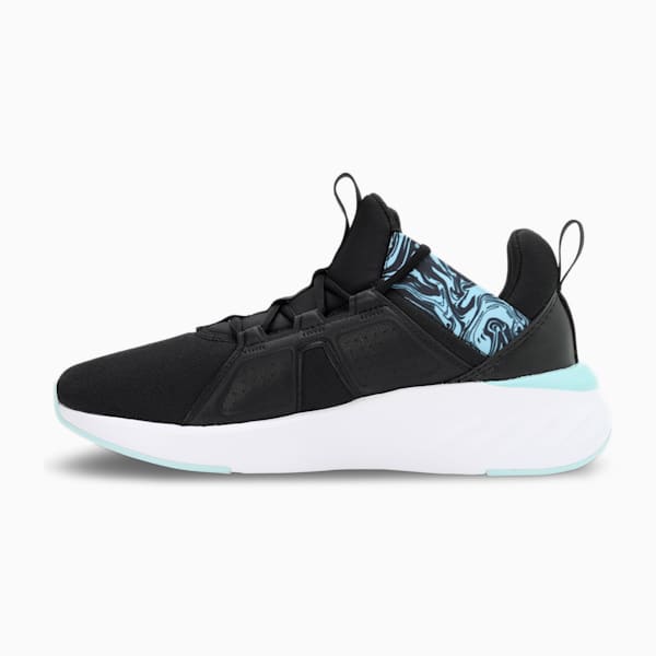 Contempt Demi Remix Marble Women's Training Shoes, Puma Black-Light Aqua, extralarge-IND