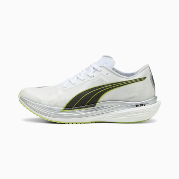 Tenis para correr para hombre Deviate NITRO Elite 2, PUMA White-Lime Pow-Silver Mist, extralarge