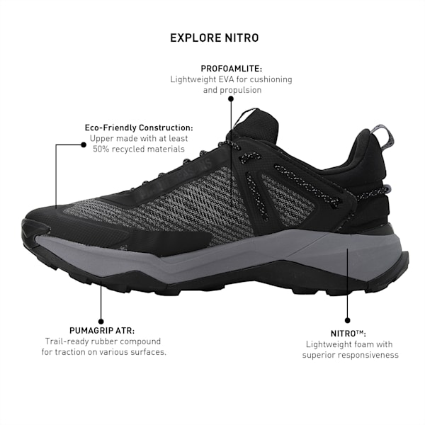 Explore NITRO™ Men's Hiking Shoes, PUMA Black-Gray Tile, extralarge-IND