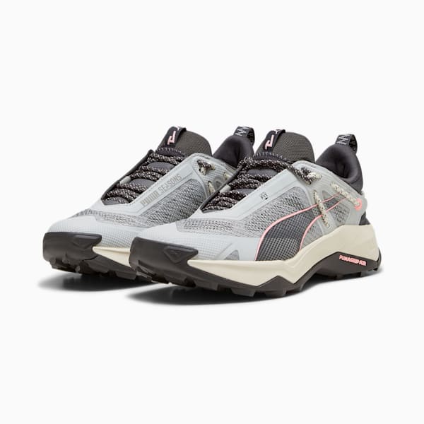 Tenis de senderismo para mujer Explore NITRO, Ash Gray-Alpine Snow-Koral Ice, extralarge
