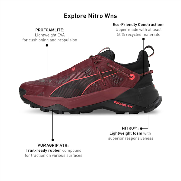 Explore NITRO™ Women's Hiking Shoes, Dark Jasper-PUMA Black-Fire Orchid, extralarge-IND