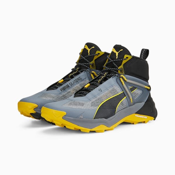 SEASONS Explore NITRO™ Mid Men's Hiking Shoes, Gray Tile-PUMA Black-Fresh Pear, extralarge