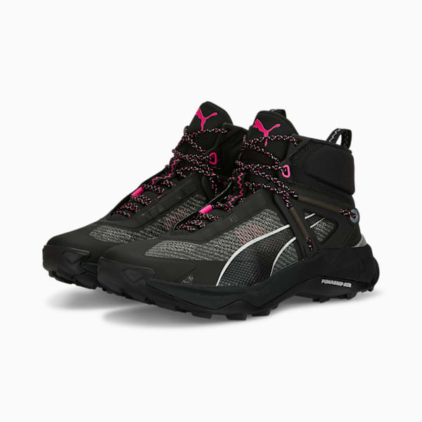Explore NITRO Mid Women's Hiking Shoes, PUMA Black-PUMA Silver-Ravish