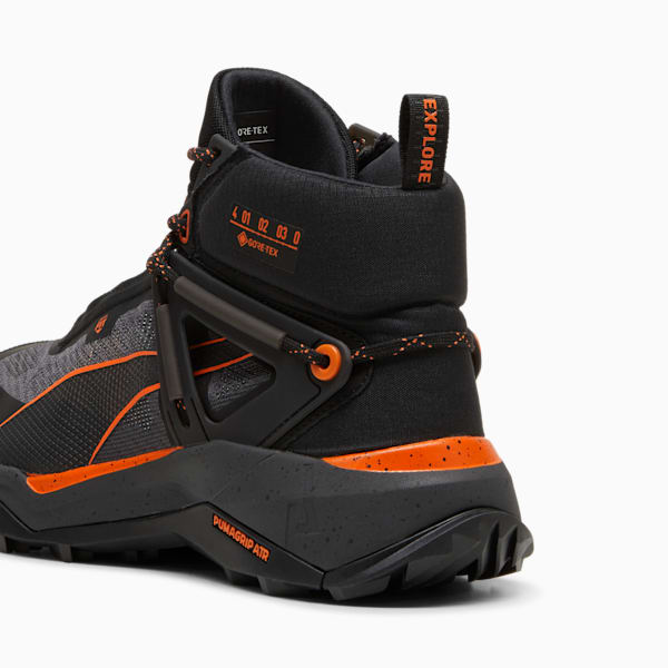 SEASONS Explore NITRO™ Mid GORE-TEX Men's Hiking Shoes, PUMA Black-Gray Skies-Flame Flicker, extralarge