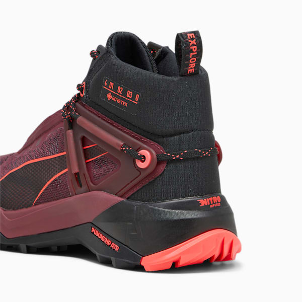 ウィメンズ シーズンズ エクスプロア ニトロ ミッド ゴアテックス ハイキングシューズ, Dark Jasper-PUMA Black-Fire Orchid, extralarge-JPN