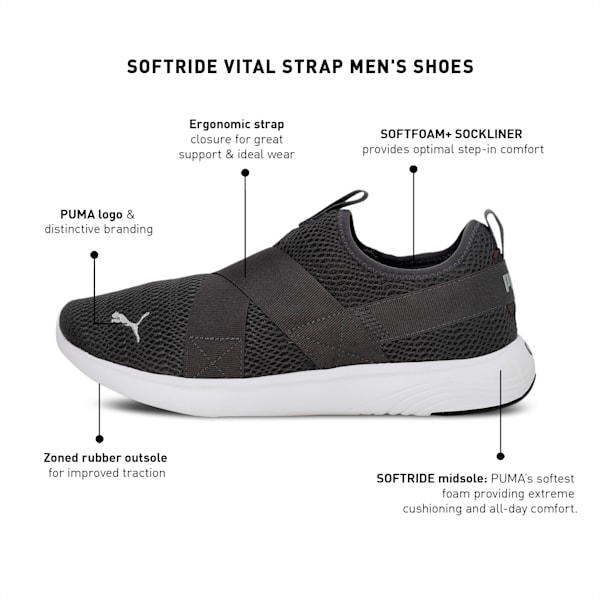 SOFTRIDE Vital Strap Unisex Shoes, Asphalt-Metallic Silver, extralarge-IND