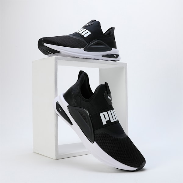 SOFTRIDE Enzo Evo Slip-On Unisex Running Shoes, PUMA Black-PUMA White, extralarge-IND