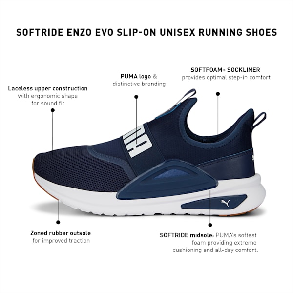 Softride Enzo Evo Slip-On Unisex Running Shoes, PUMA Navy