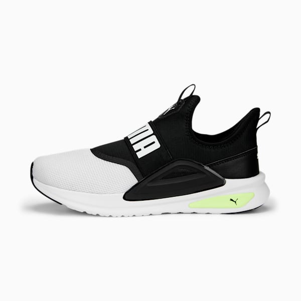 SOFTRIDE Enzo Evo Slip-On Running Shoes, PUMA Black-PUMA White-Fast Yellow, extralarge-IND