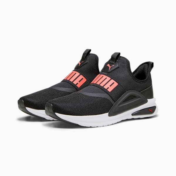SOFTRIDE Enzo Evo Slip-On Running Shoes, PUMA Black-Fire Orchid-PUMA White, extralarge-IND