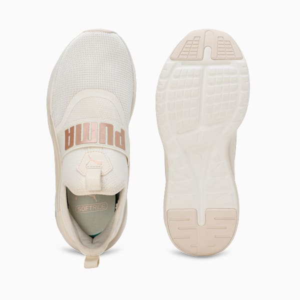 SOFTRIDE Enzo Evo Slip-On Running Shoes, Alpine Snow-Warm White-PUMA Gold, extralarge-IND
