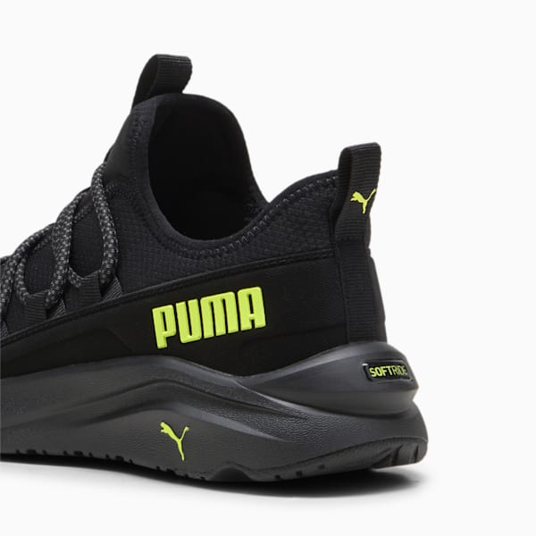 Zapatos Softride One4All para jóvenes, PUMA Black-Lime Pow-Cool Dark Gray, extralarge
