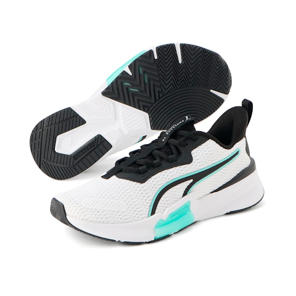 ウィメンズ トレーニング パワーフレーム 2 トレーニングシューズ, PUMA White-Electric Peppermint-PUMA Black, extralarge-JPN