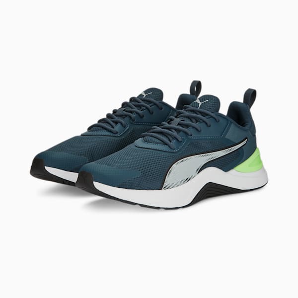 Infusion Training Shoes, Dark Night-PUMA Black-Platinum Gray-Fizzy Lime, extralarge-IND