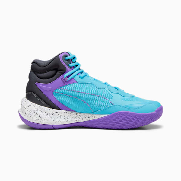 メンズ プレイメーカー プロ ミッド バスケットボールシューズ, Purple Glimmer-Bright Aqua-Strong Gray-PUMA White, extralarge-JPN