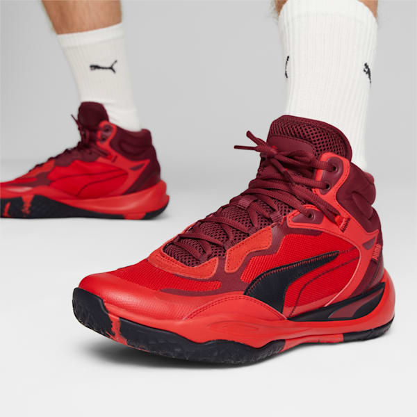 Playmaker Pro Mid Men's Basketball Shoes, For All Time Red-Team Regal Red, extralarge