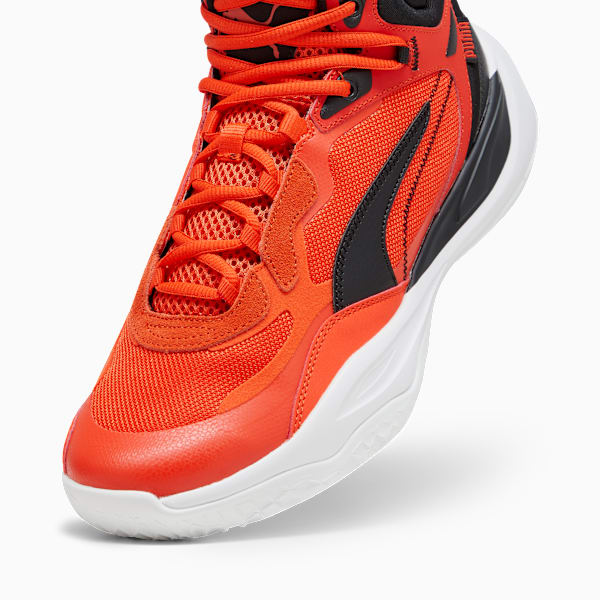 Tenis de baloncesto Playmaker Pro Mid, Red Blast-Fiery Red-PUMA Black, extralarge