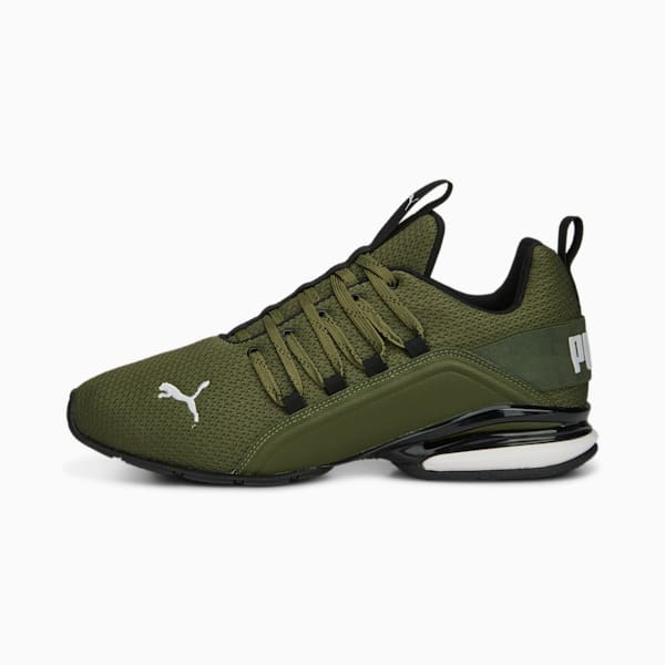 Axelion Refresh Running Shoes Men, Green Moss-PUMA Black-Feather Gray
