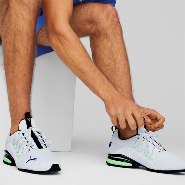 Axelion Refresh Men's Running Shoes, PUMA White-Fizzy Lime-Clyde Royal, extralarge-IND