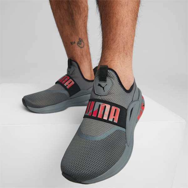 Softride Enzo Evo Slip Unisex Running Shoes, Cool Dark Gray-PUMA Black-For All Time Red