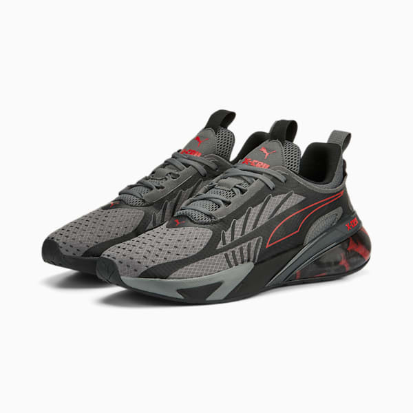 X-Cell Action Soft Focus Unisex Running Shoes, Cool Dark Gray-PUMA Black-For All Time Red, extralarge-AUS