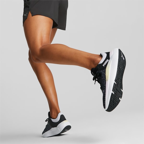 SOFTRIDE Pro Nova Shine Women's Running Shoes, PUMA Black-Spring Lavender-PUMA White, extralarge-IND