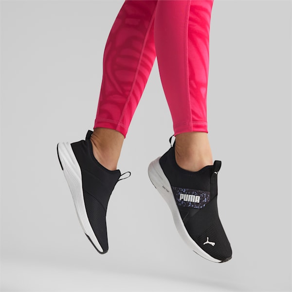 Better Foam Prowl Slip-On Floral Women's Training Shoes, PUMA Black-Intense Lavender-PUMA White, extralarge-IND