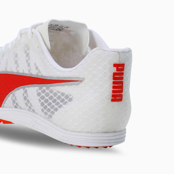 evoSPEED Distance 11 Track and Field Men's Running Shoes, PUMA White-PUMA Red-Metallic Silver, extralarge-IND