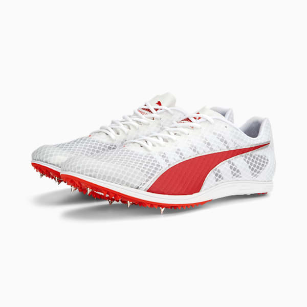 メンズ ランニング エヴォスピード ディスタンス 11 陸上用 スパイク, PUMA White-PUMA Red-Metallic Silver, extralarge-JPN