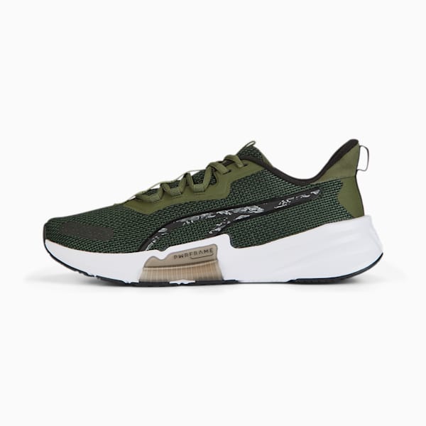 PWRFrame TR 2 Tiger Camo Training Shoes Men, Green Moss-PUMA Black