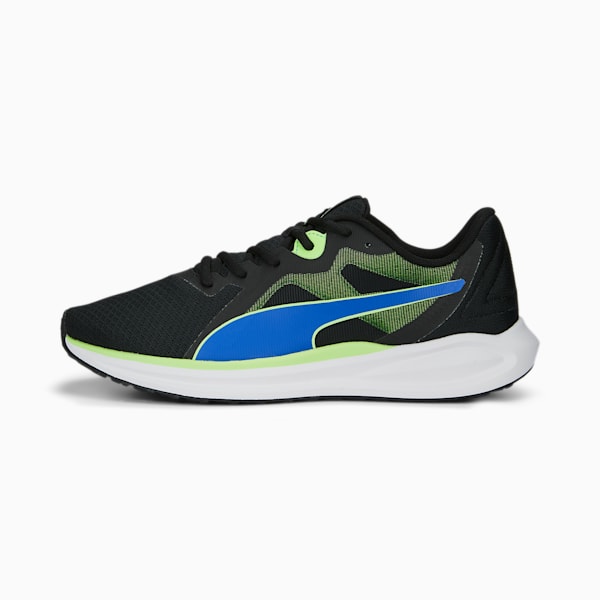 Twitch Runner Fresh Unisex Running Shoes, PUMA Black-Royal Sapphire-Fizzy Lime, extralarge-IND