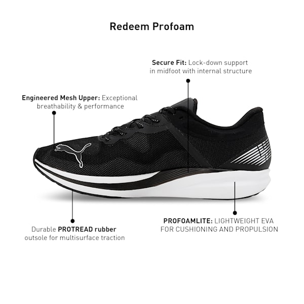 Redeem Profoam Running Shoes, PUMA Black-PUMA White, extralarge-IND