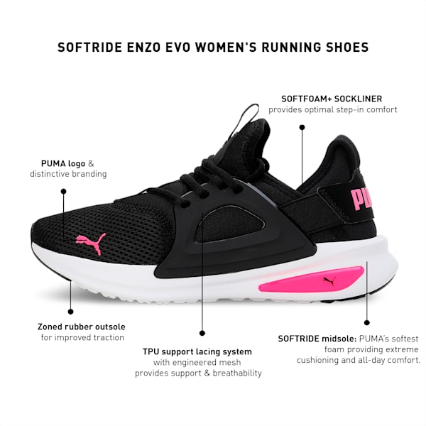 SOFTRIDE Enzo Evo Women's Running Shoes, PUMA Black-Ravish, extralarge-IND