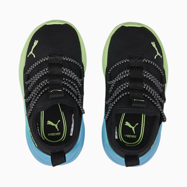 One4All Fade Toddlers' Shoes, PUMA Black-Fizzy Lime-Bright Aqua, extralarge