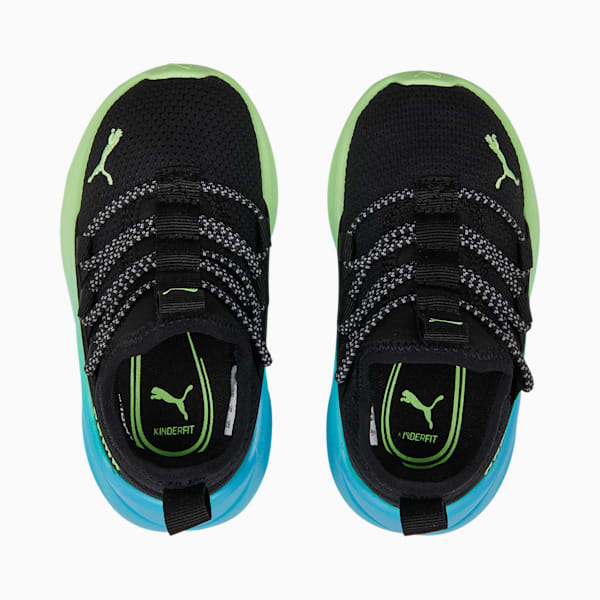 Tenis para infantes One4All Fade, PUMA Black-Fizzy Lime-Bright Aqua, extralarge